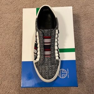 Tory Burch, size 7, red white and blue sneakers.